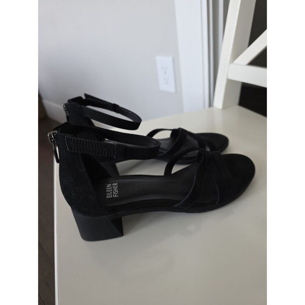 Eileen Fisher Womens Size 7 Jazzy Black Heel Sandals - Picture 4 of 8